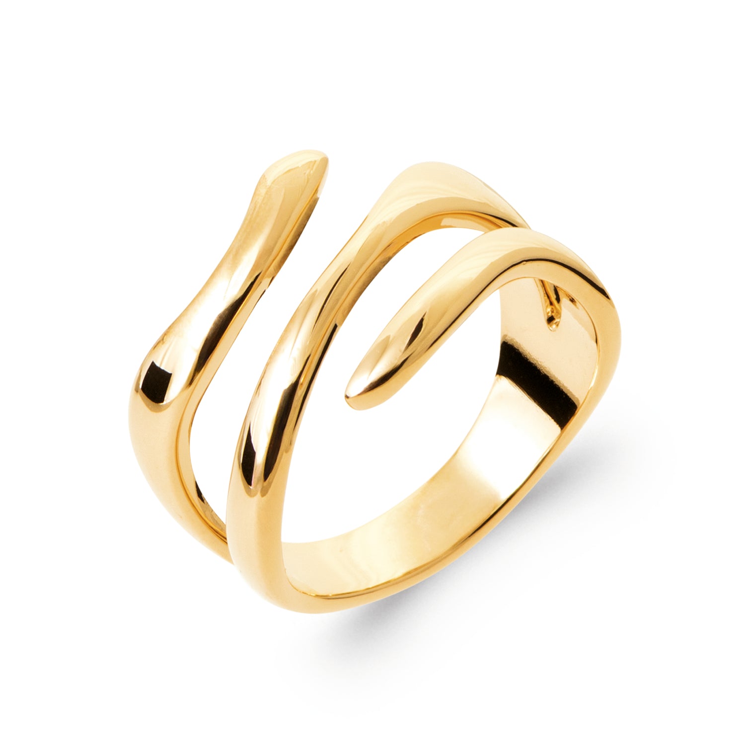 burren jewellery 18k gold plated sculptural twist ring