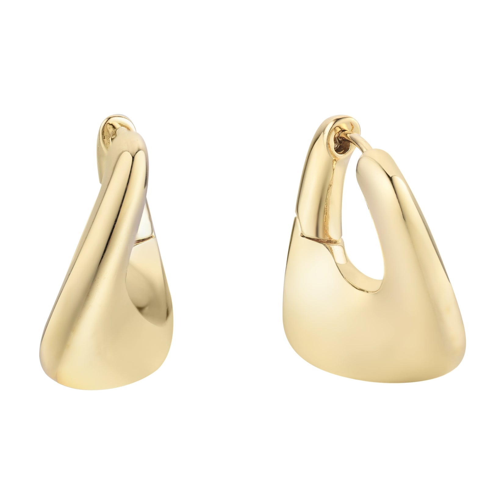 burren jewellery 18k gold plated sleek square huggie earring