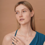burren jewellery 18k gold plated dainty blue stone pendant 