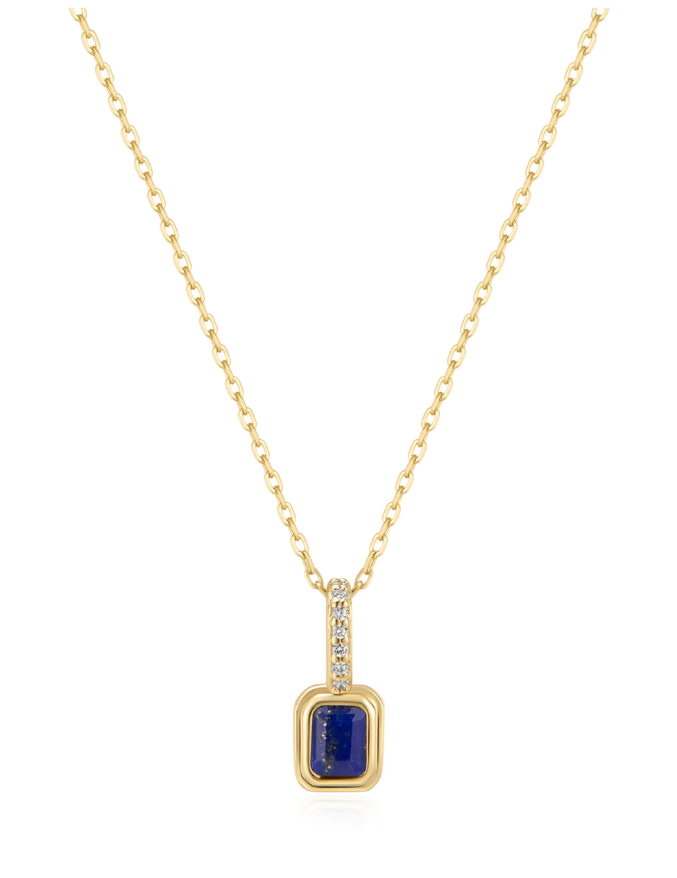 burren jewellery 18k gold plated dainty blue stone pendant 