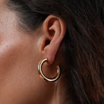burren jewellery 18k gold plated small chunky hooped earrings