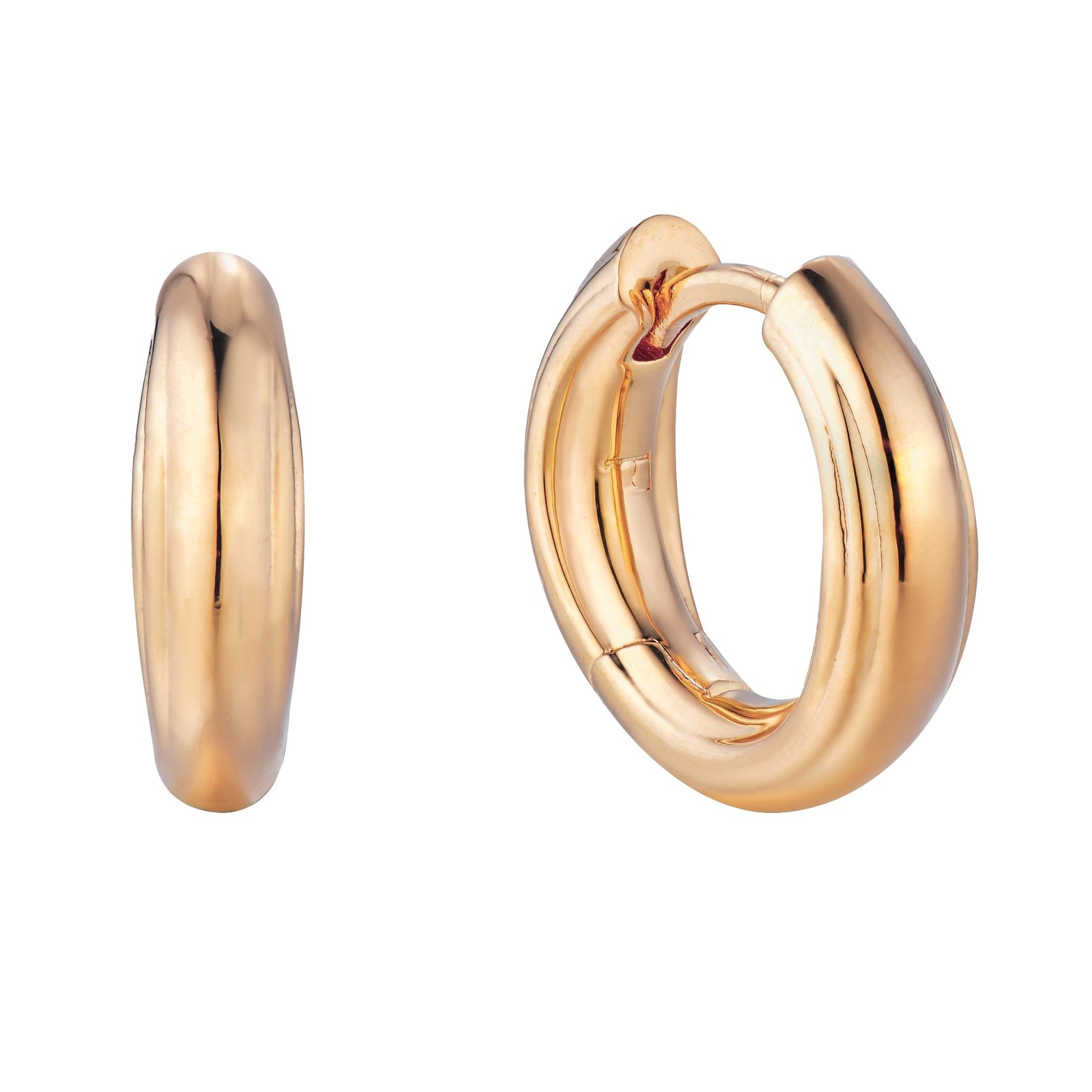 burren jewellery 18k gold plated small chunky hooped earrings