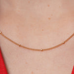 burren jewellery 18k gold plated dainty stacking chain necklace with ball detailing 