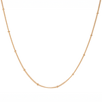 burren jewellery 18k gold plated dainty stacking chain necklace with ball detailing 