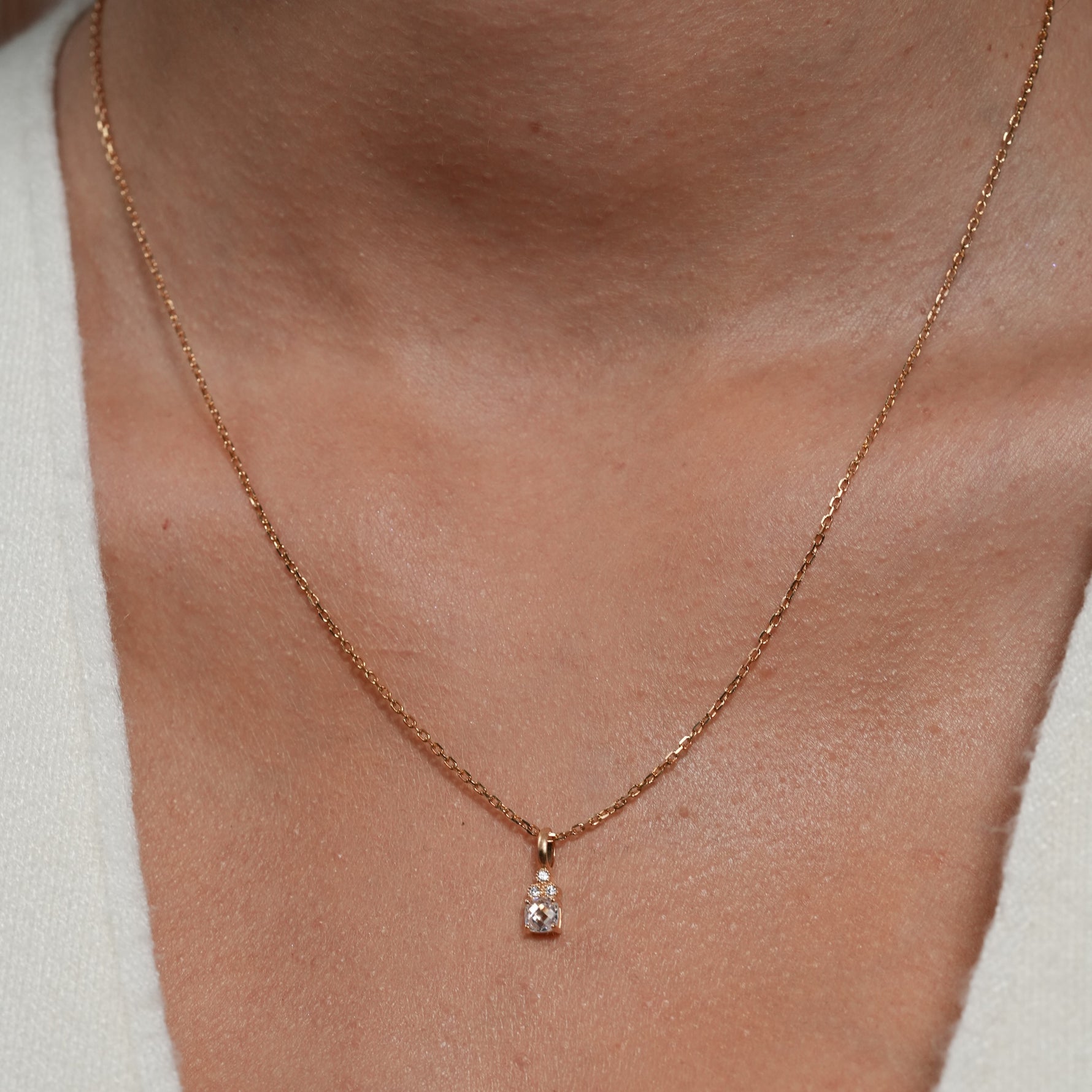 burren jewellery 18k gold plated subtle sparkle stone pendant