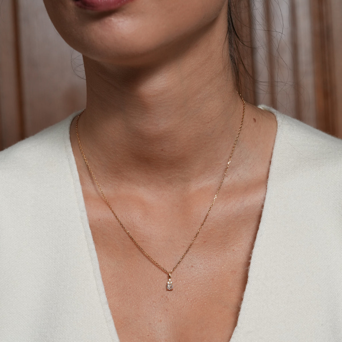burren jewellery 18k gold plated subtle sparkle stone pendant