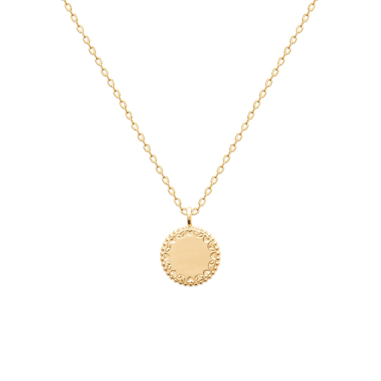 burren jewellery 18k gold plated sun inspired disk pendant 
