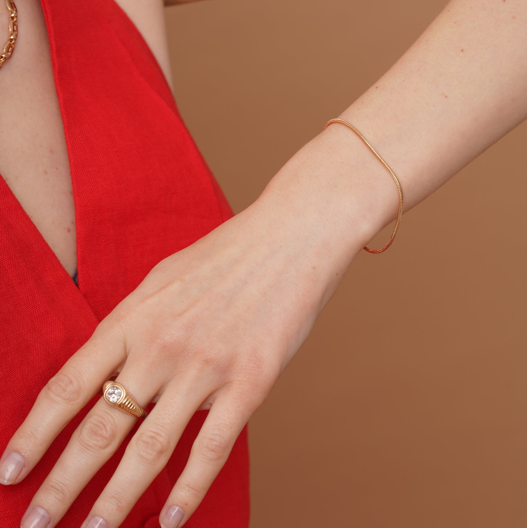 burren jewellery 18k gold plated thin chain stacking bracelet 