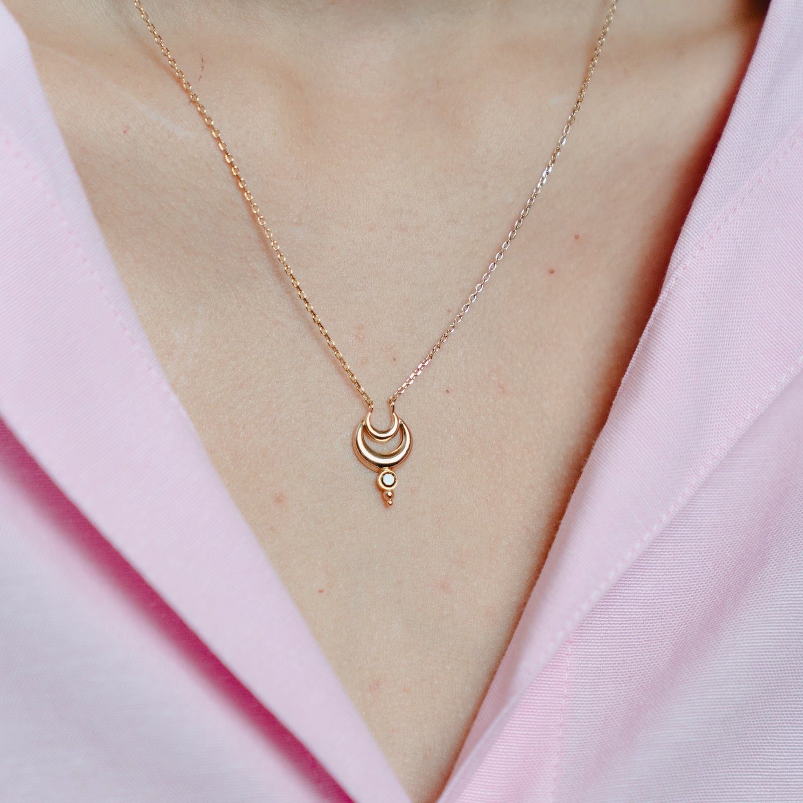 burren jewellery 18k gold plated total eclipse necklace