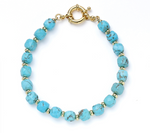 burren jewellery 18k gold plated turquoise bracelet 