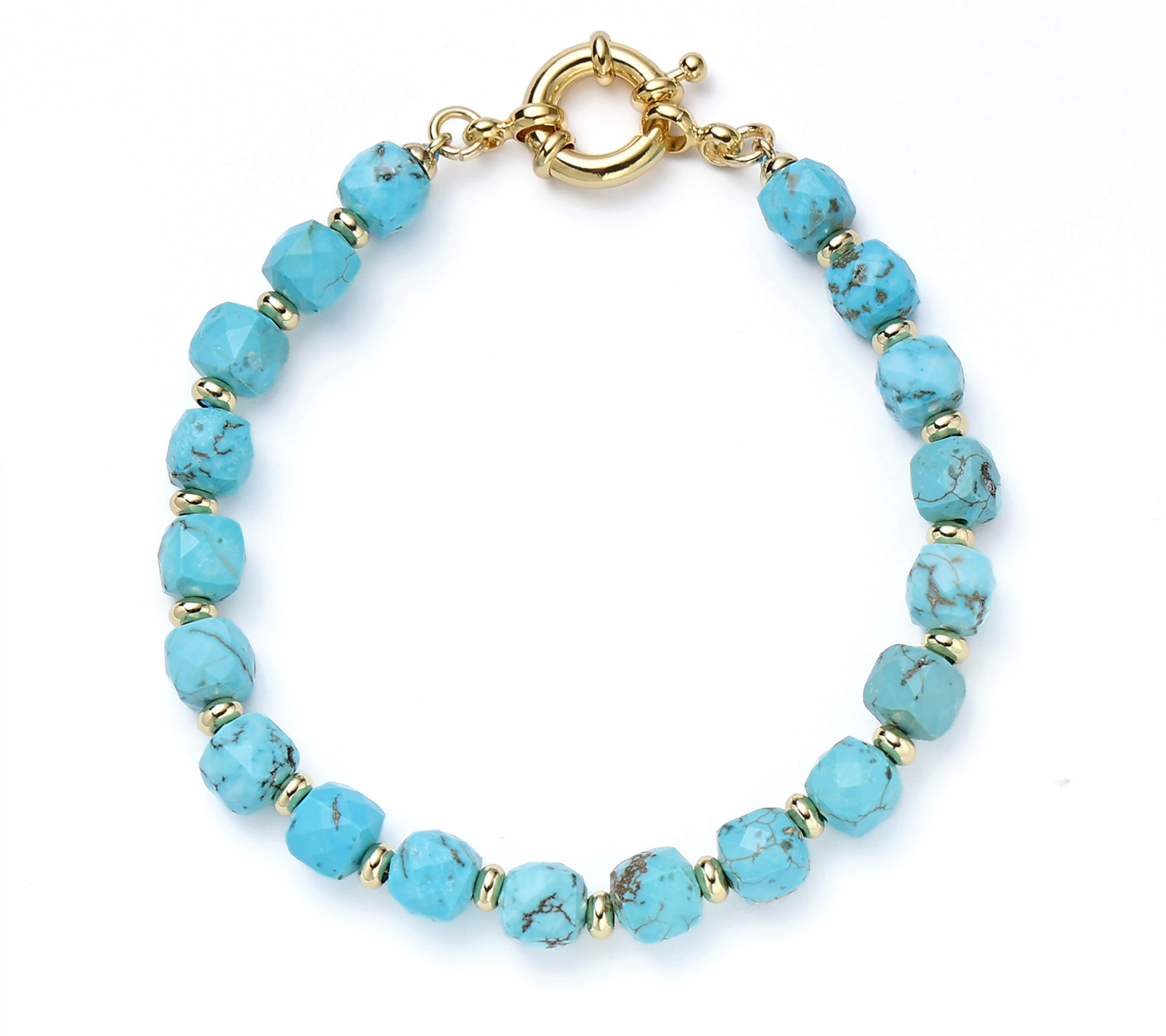 burren jewellery 18k gold plated turquoise bracelet 