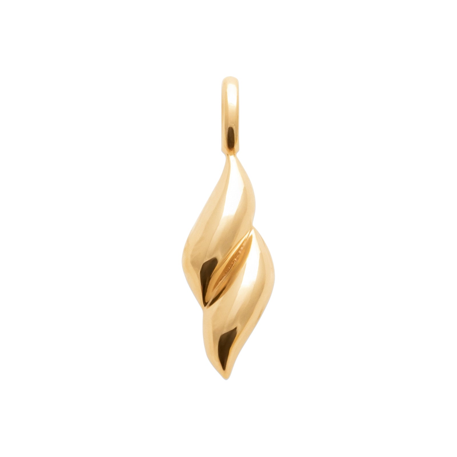 burren jewellery 18k gold plated twist sculptural swirl pendant