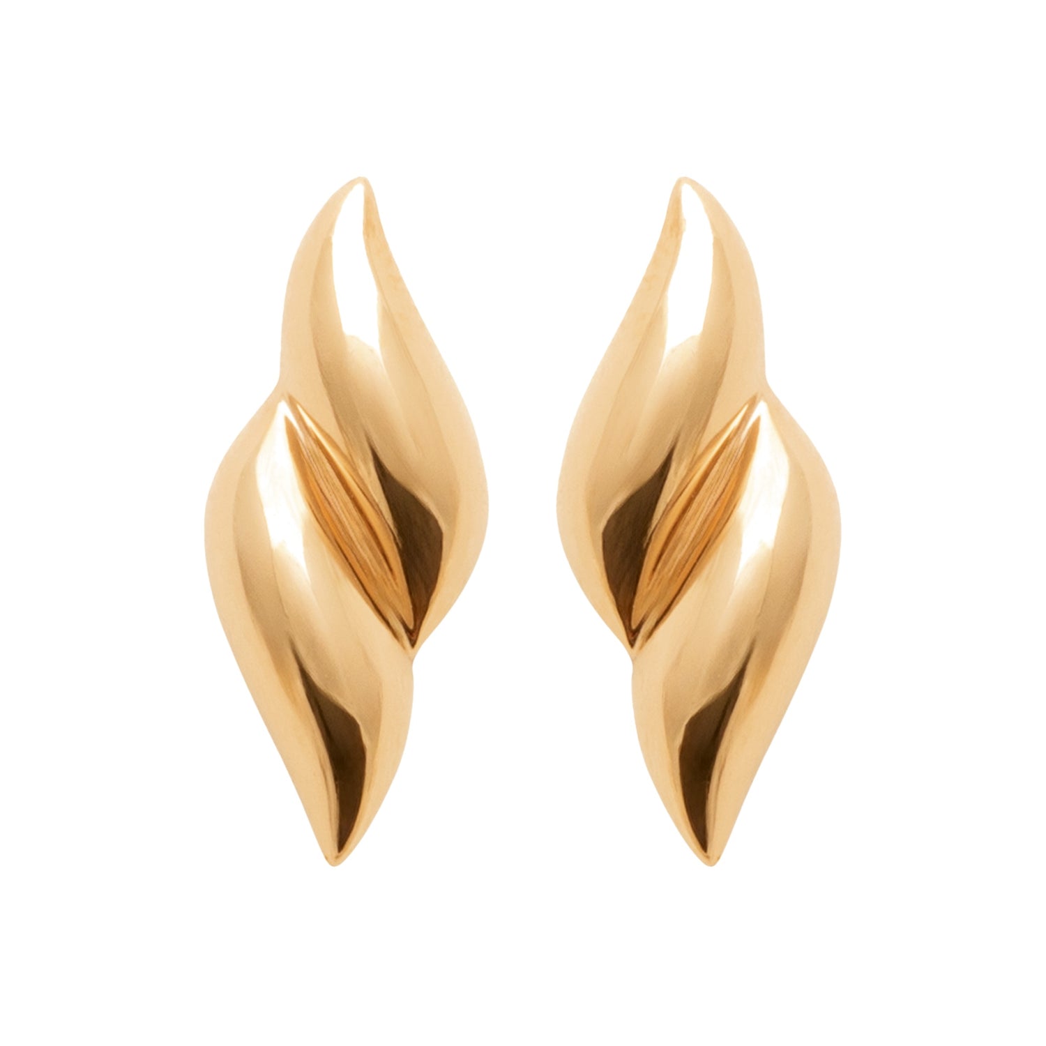 burren jewellery 18k gold plated twist stud earrings