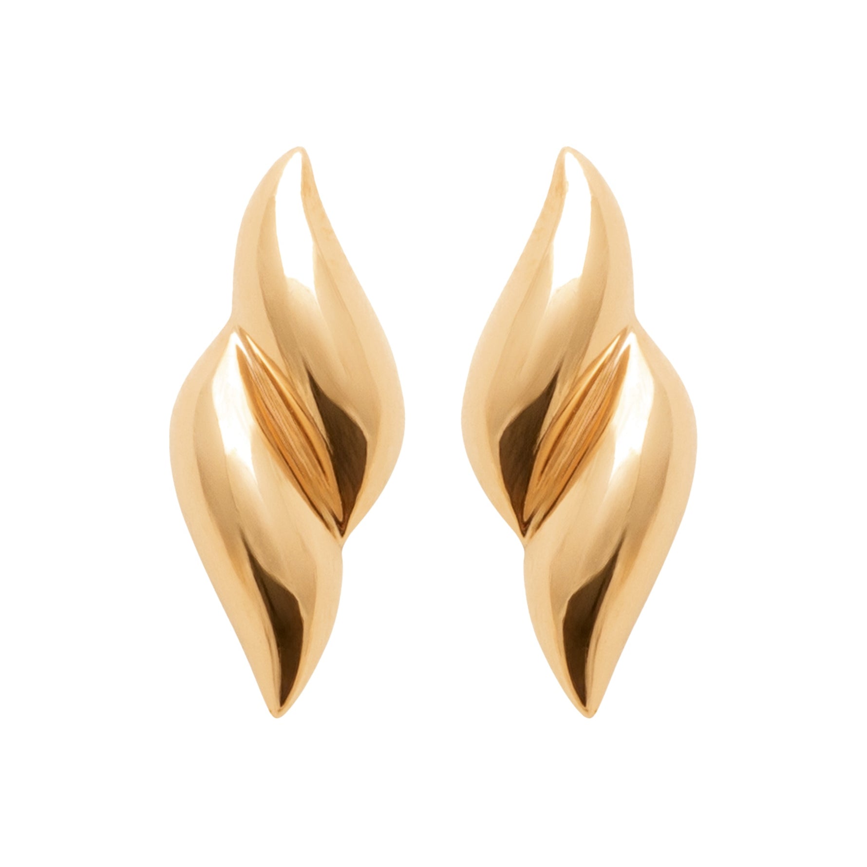 burren jewellery 18k gold plated twist stud earrings