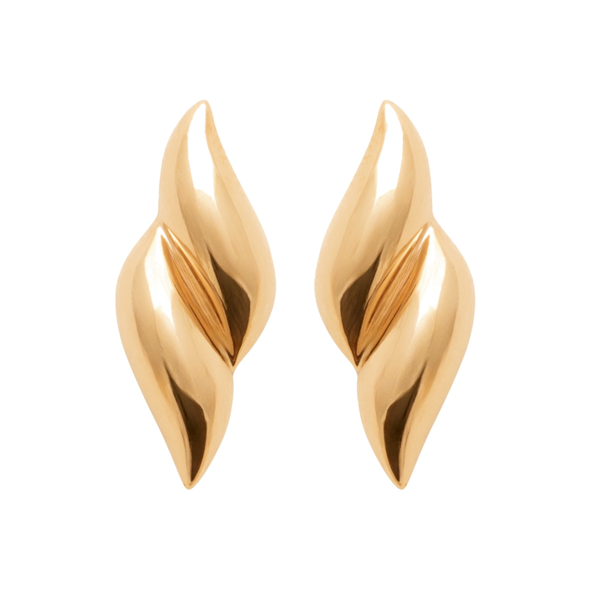 burren jewellery 18k gold plated twist stud earrings
