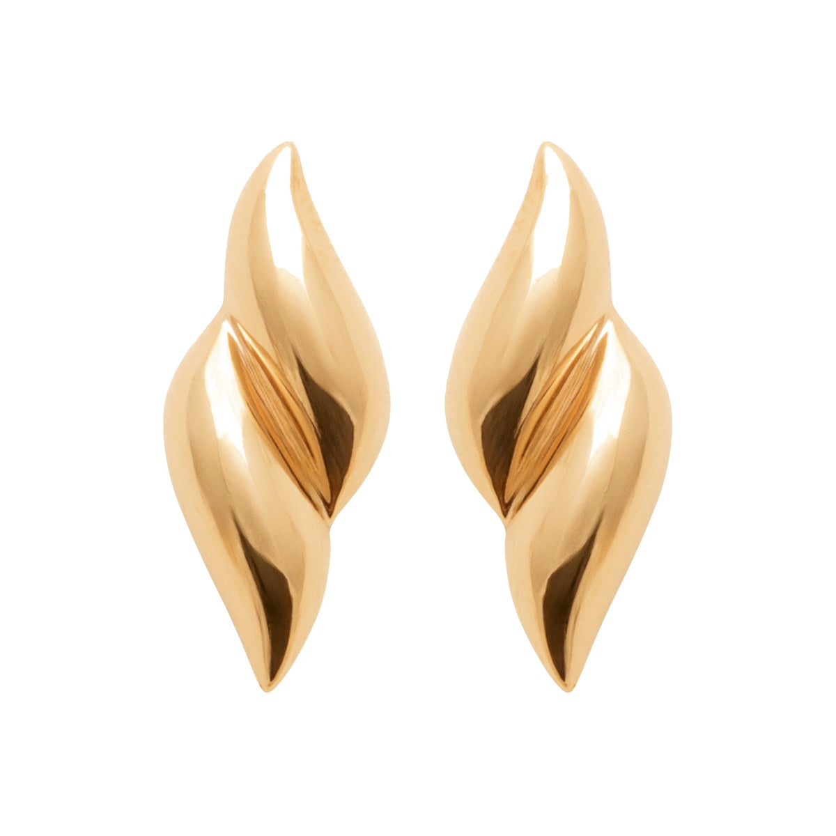 burren jewellery 18k gold plated twist stud earrings