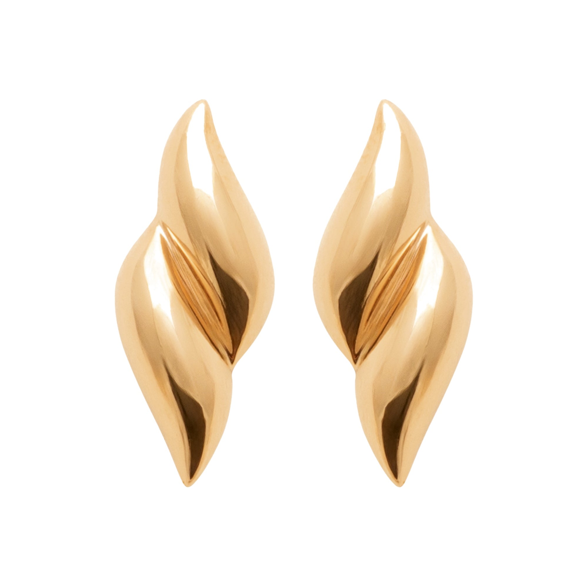 burren jewellery 18k gold plated twist stud earrings