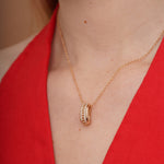 burren jewellery 18k gold plated chunky cz stone set necklace
