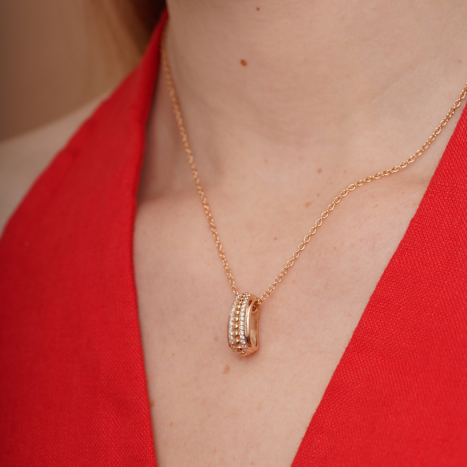 burren jewellery 18k gold plated chunky cz stone set necklace