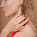 burren jewellery 18k gold plated chunky cz stone set ring