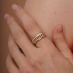 burren jewellery 18k gold plated chunky cz stone set ring