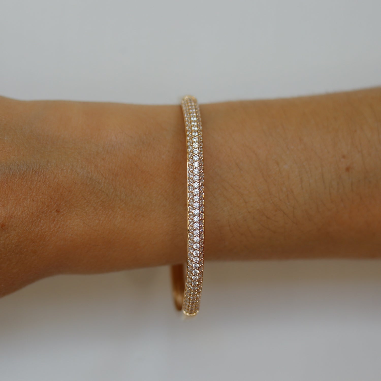 burrens jewellery 18k gold plated cuff adorned sparkly bangle
