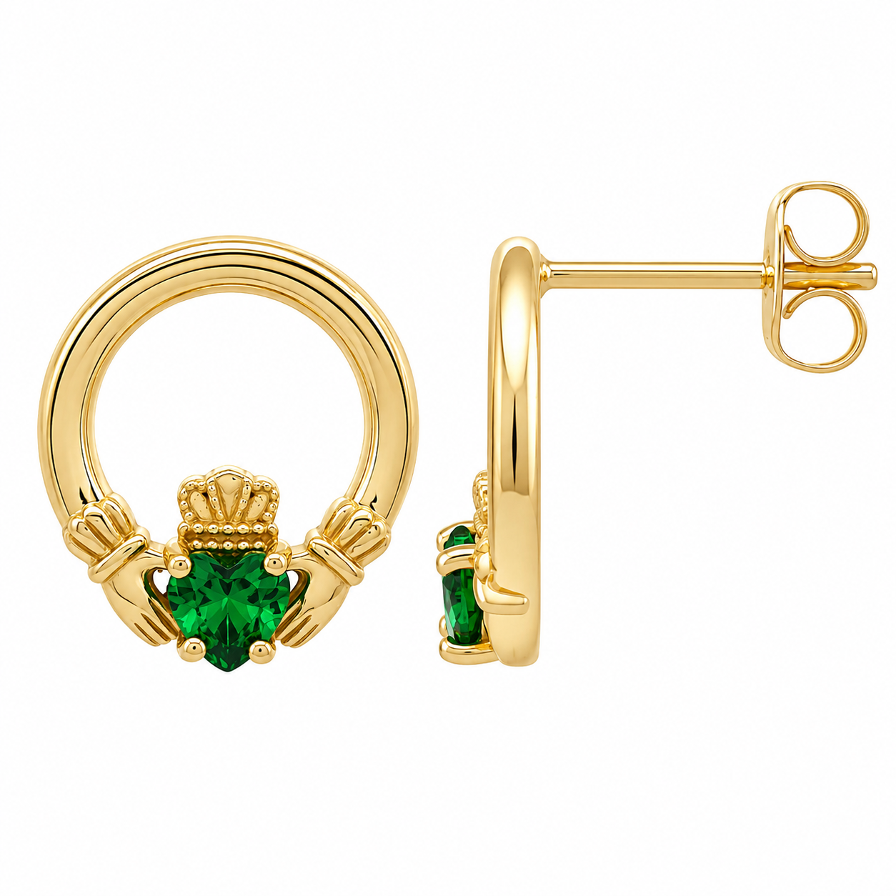 Wild Heart Claddagh Stud Earrings