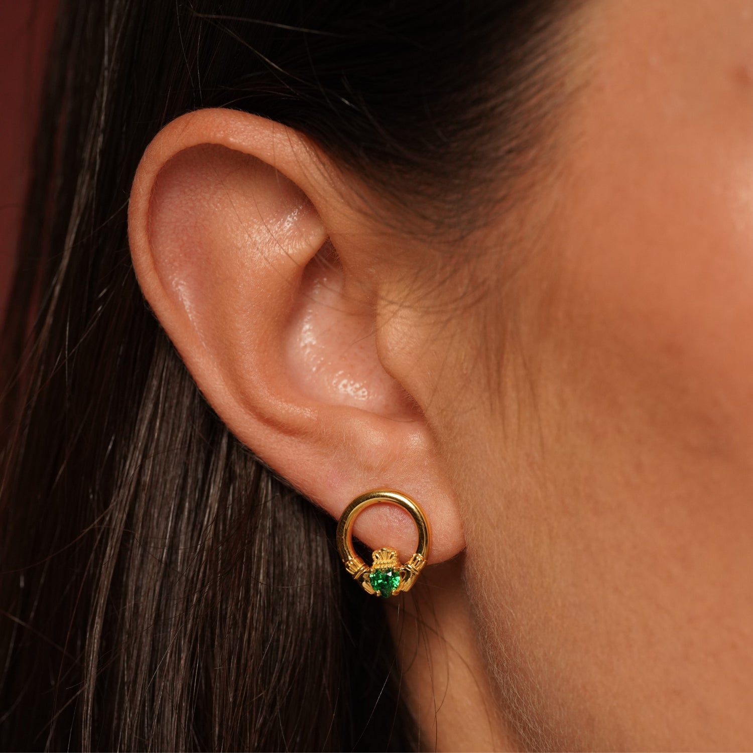 Wild Heart Claddagh Stud Earrings