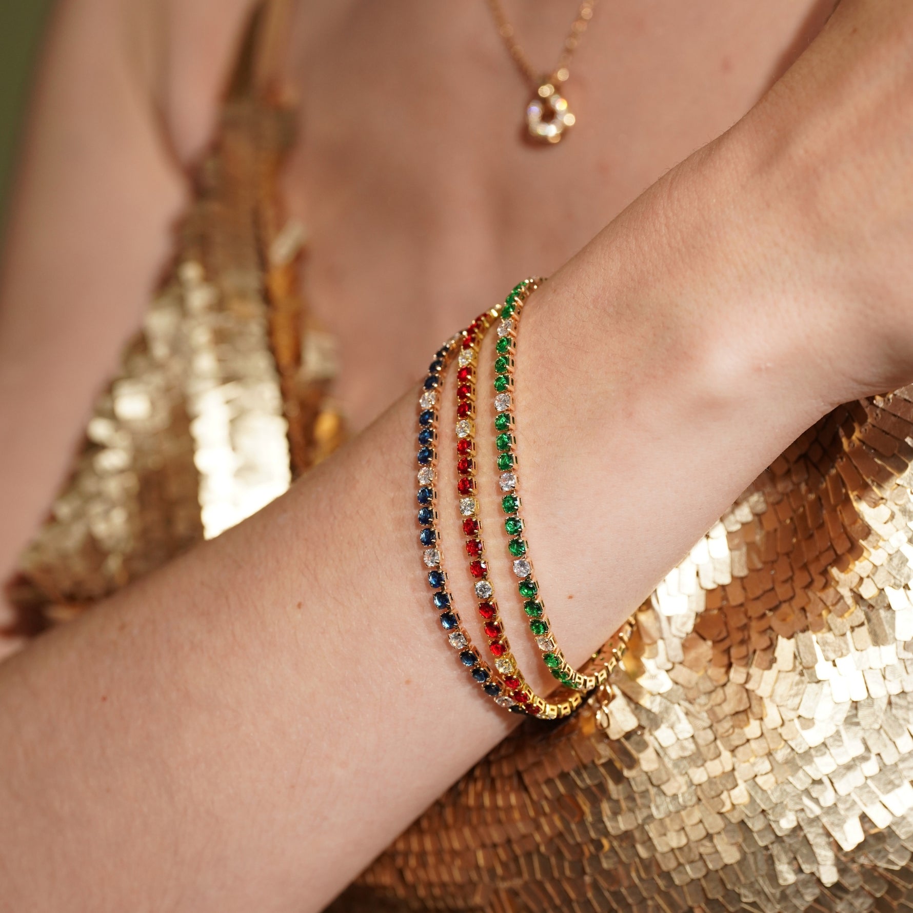 Tennis bracelets with colored and Clear Cubic Zirconia | Burren Jewellery
