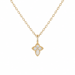 Deep Breath Pendant in 18K Gold Plating with Round and Marquise-Cut Cubic Zirconia on a Fine Trace Chain | Burren Jewellery
