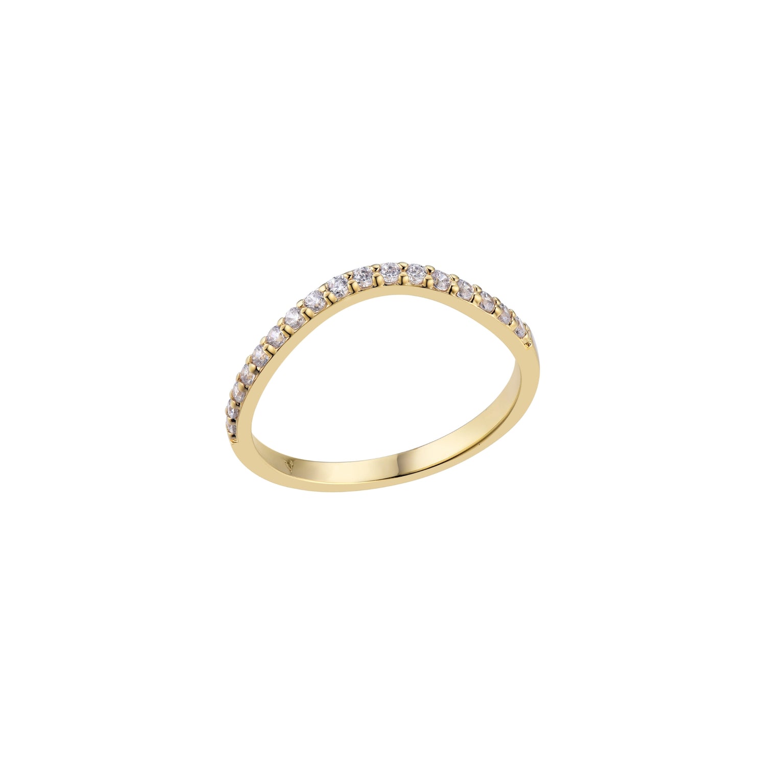 Feeling Lucky 18K Gold Plated Pavé Cubic Zirconia Ring | Burren Jewellery