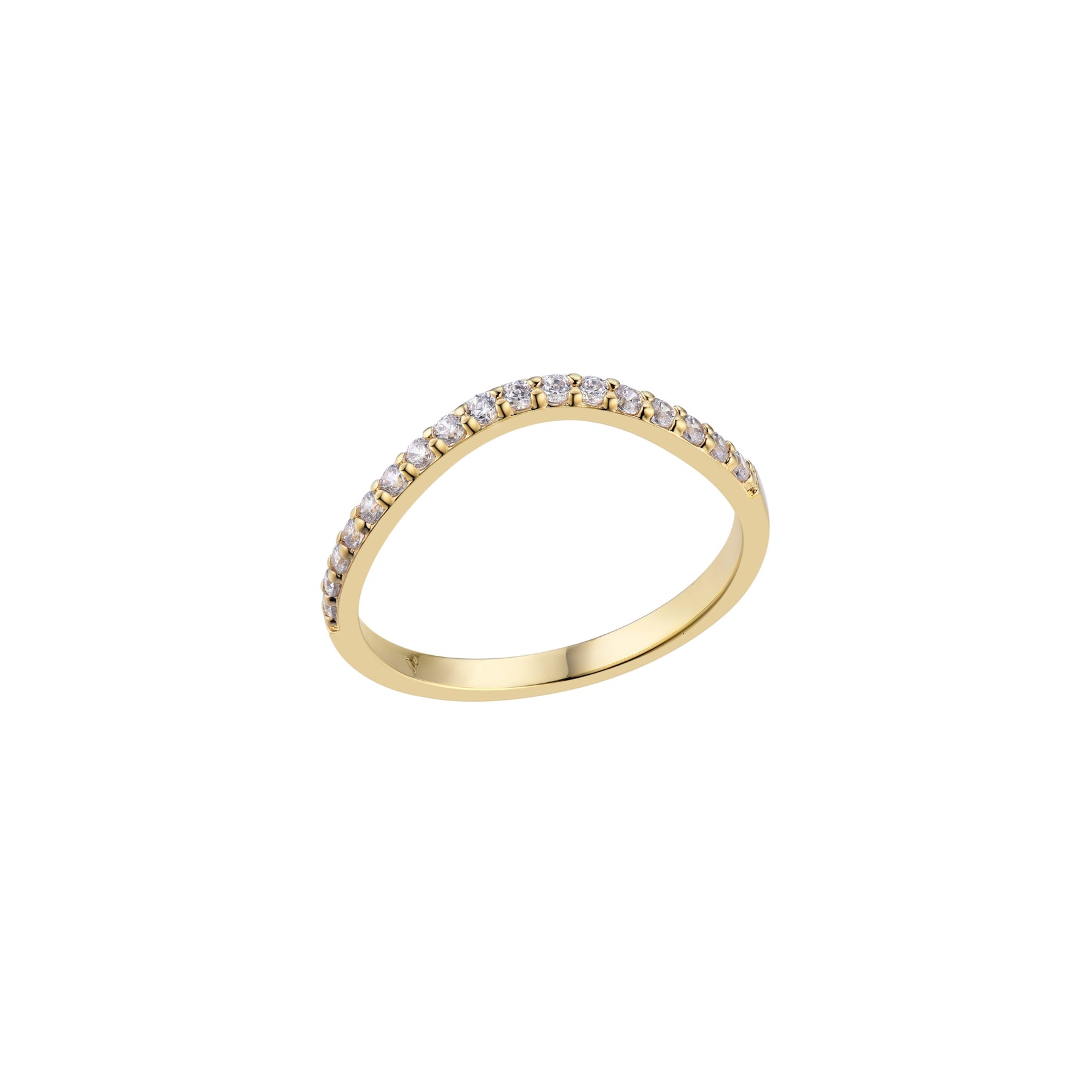 Feeling Lucky 18K Gold Plated Pavé Cubic Zirconia Ring | Burren Jewellery