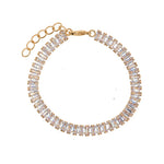 Pure Soul 18K Gold Plated Baguette Cubic Zirconia Tennis Bracelet | Burren Jewellery