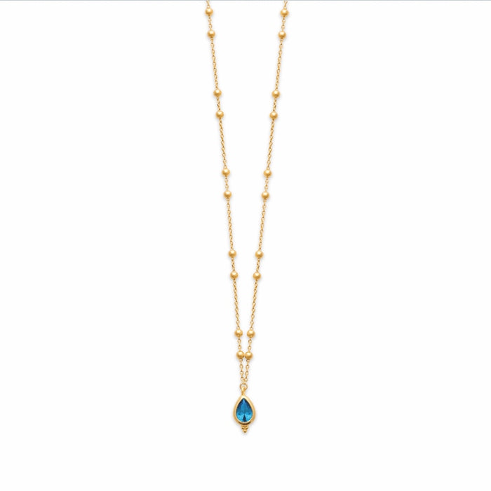 Burren Jewellery 18k gold drop in the ocean sapphire necklace full