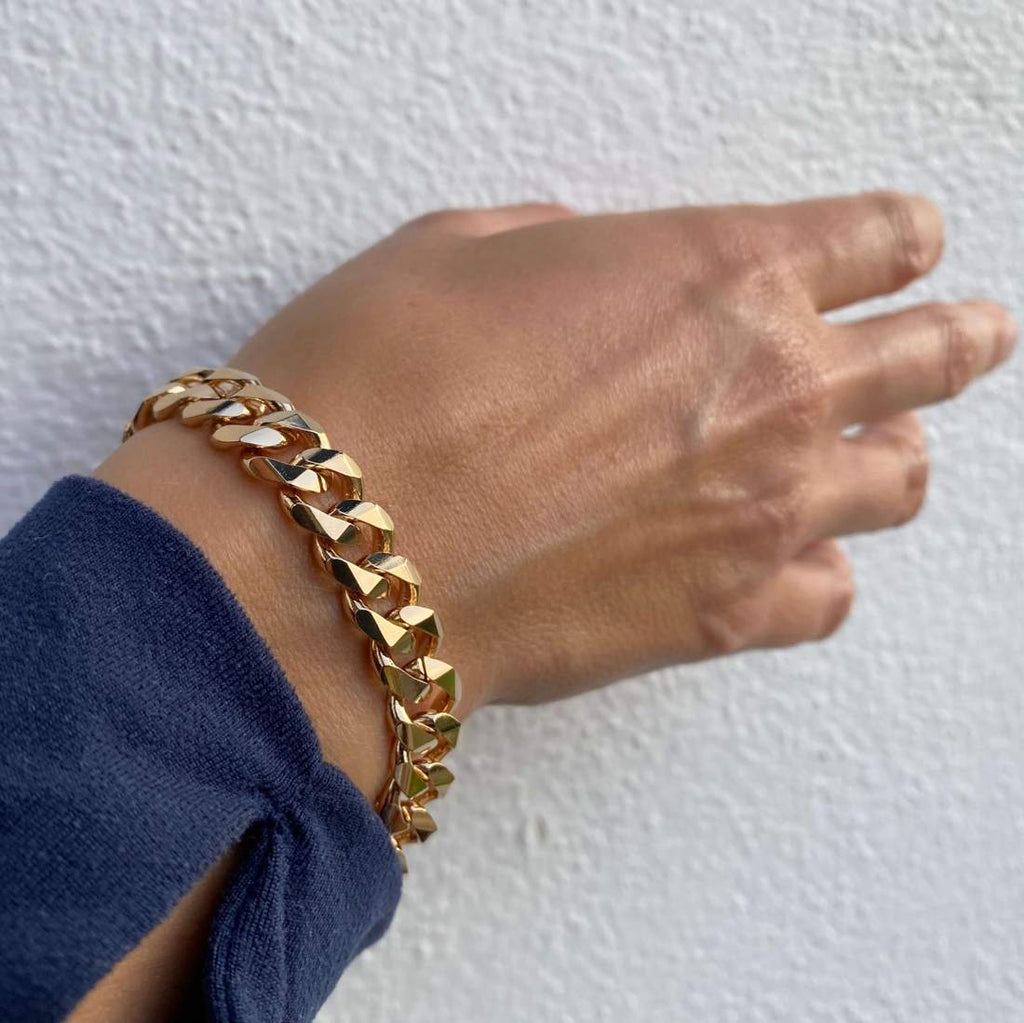 Burren Jewellery 18k gold gone too long bracelet on wrist