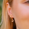 Burren Jewellery 18k gold on the crest earrings model