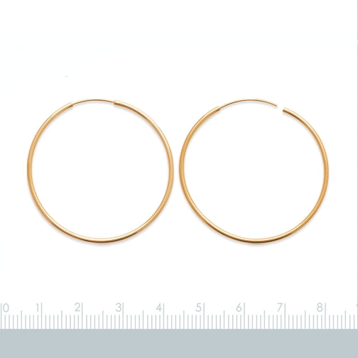 Burren Jewellery 18k gold plate Hoop No2 earrings measurements