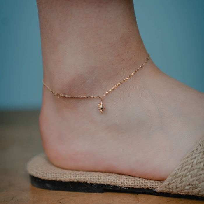 Burren Jewellery 18k gold plate I can hear the sea anklet model
