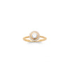 18K gold plate ‘Rising Sun’ ring set with Cubic Zirconia’s in a cluster style front