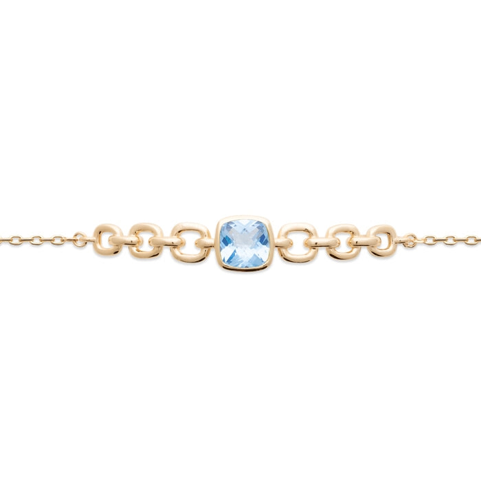 Burren Jewellery 18k gold plate close your eyes blue topaz bracelet