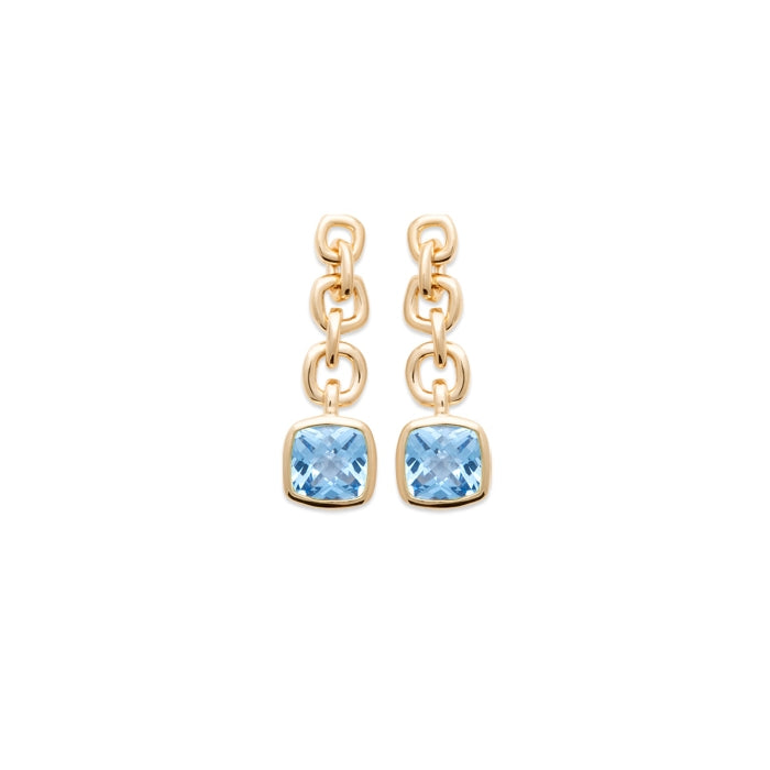 Burren Jewellery 18k gold plate close your eyes blue topaz earrings alternate
