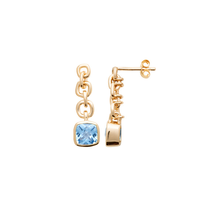 Burren Jewellery 18k gold plate close your eyes blue topaz earrings