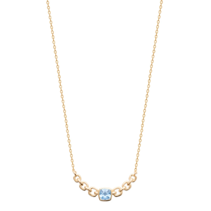 Burren Jewellery 18k gold plate close your eyes blue topaz necklace full