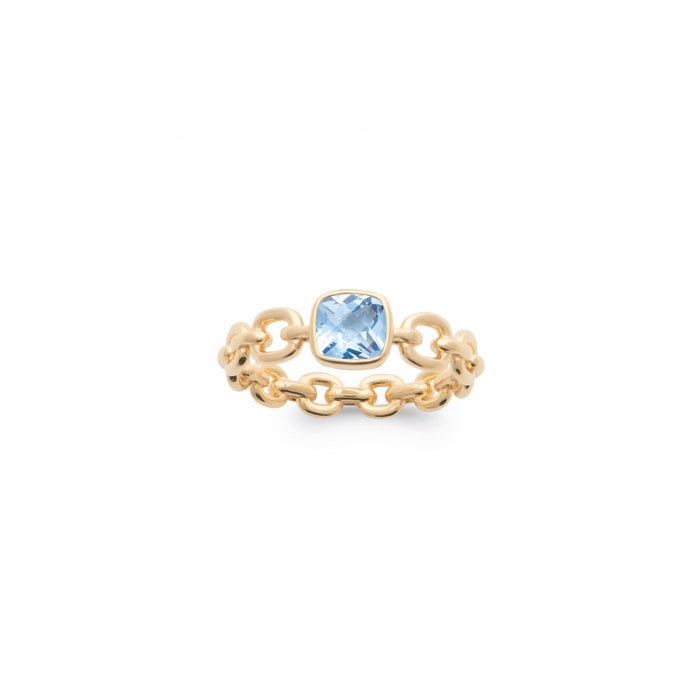 Burren Jewellery 18k gold plate close your eyes blue topaz ring alternate