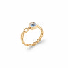 Burren Jewellery 18k gold plate close your eyes blue topaz ring
