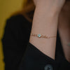 Burren Jewellery 18k gold plate close your eyes green topaz bracelet-model1