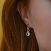 Burren Jewellery 18k gold plate close your eyes green topaz earrings model1