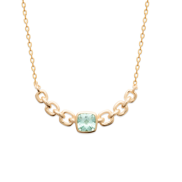 Burren Jewellery 18k gold plate close your eyes green topaz necklace