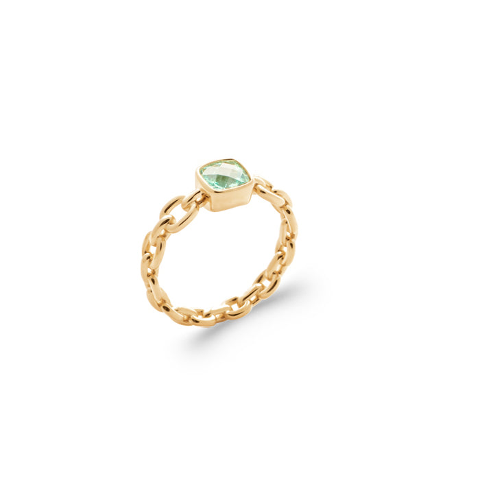 Burren Jewellery 18k gold plate close your eyes green topaz ring
