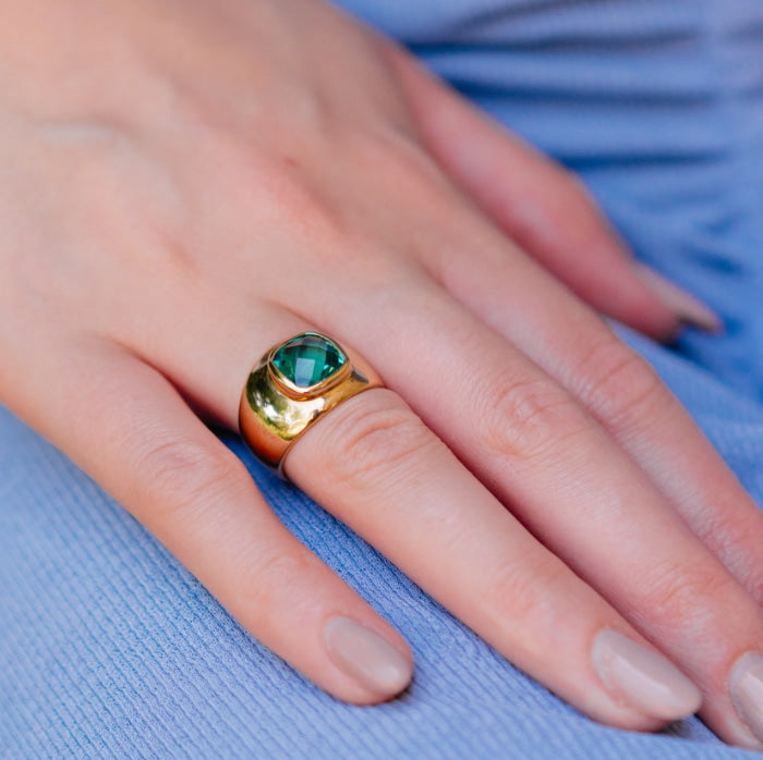 Burren Jewellery 18k gold plate done with it all ring model2